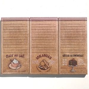 Russ Berrie Set of 3 Memo Pad with Magnet ruled coffee cake bread 039915606151
